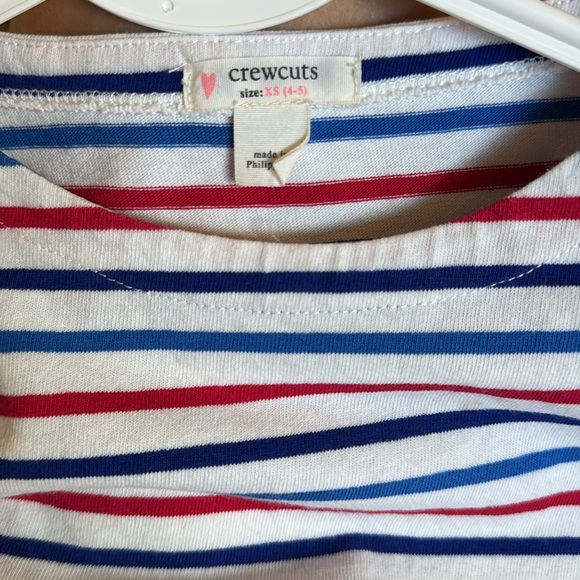 Crewcuts - Long Sleeve Dress Red,White & Blue Stripes- Stars on Elbows - Size:XS - Picture 8 of 9